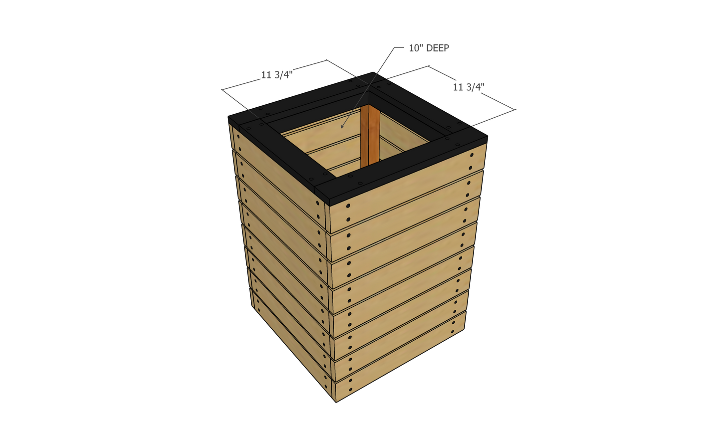 Modern Style Slat Planter Box PLANS