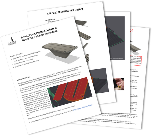 3D Print Files DWS716 Dust Collection Throat Plate
