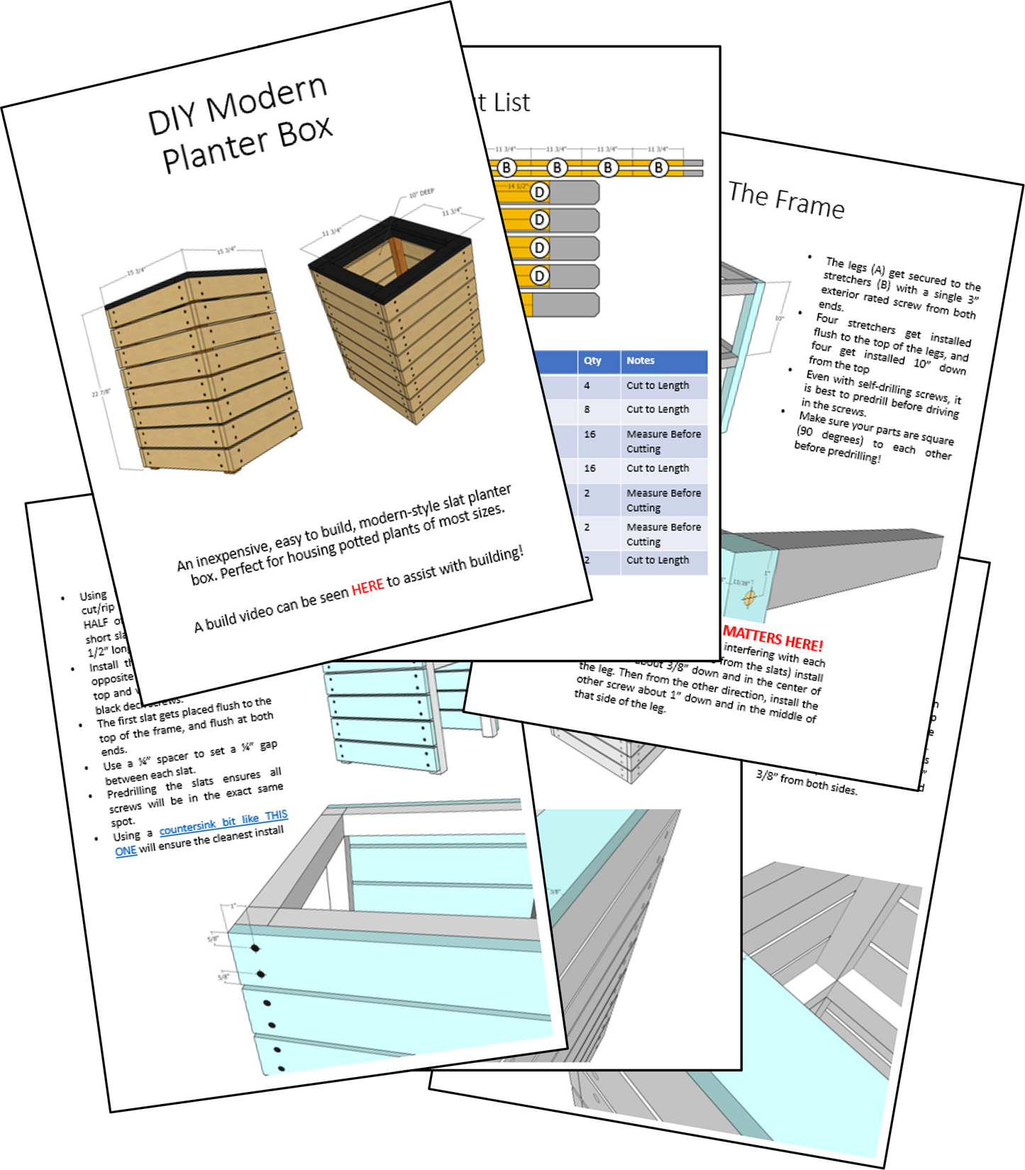 Modern Style Slat Planter Box PLANS