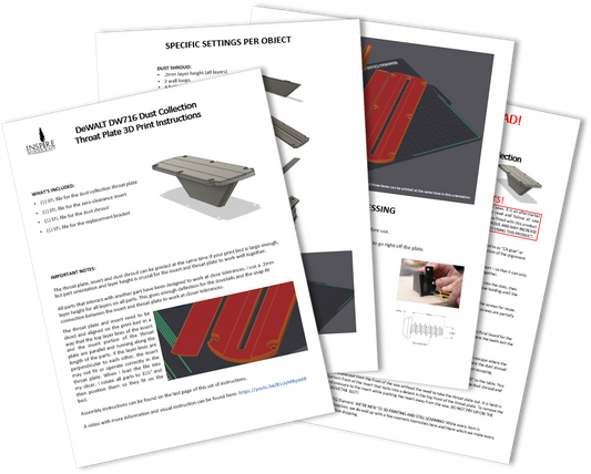 3D Print Files DW716 Dust Collection Throat Plate